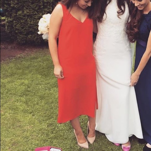 oasis red midi dress